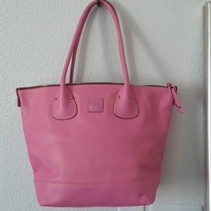 Dooney & Bourke pink leather shopper bag.